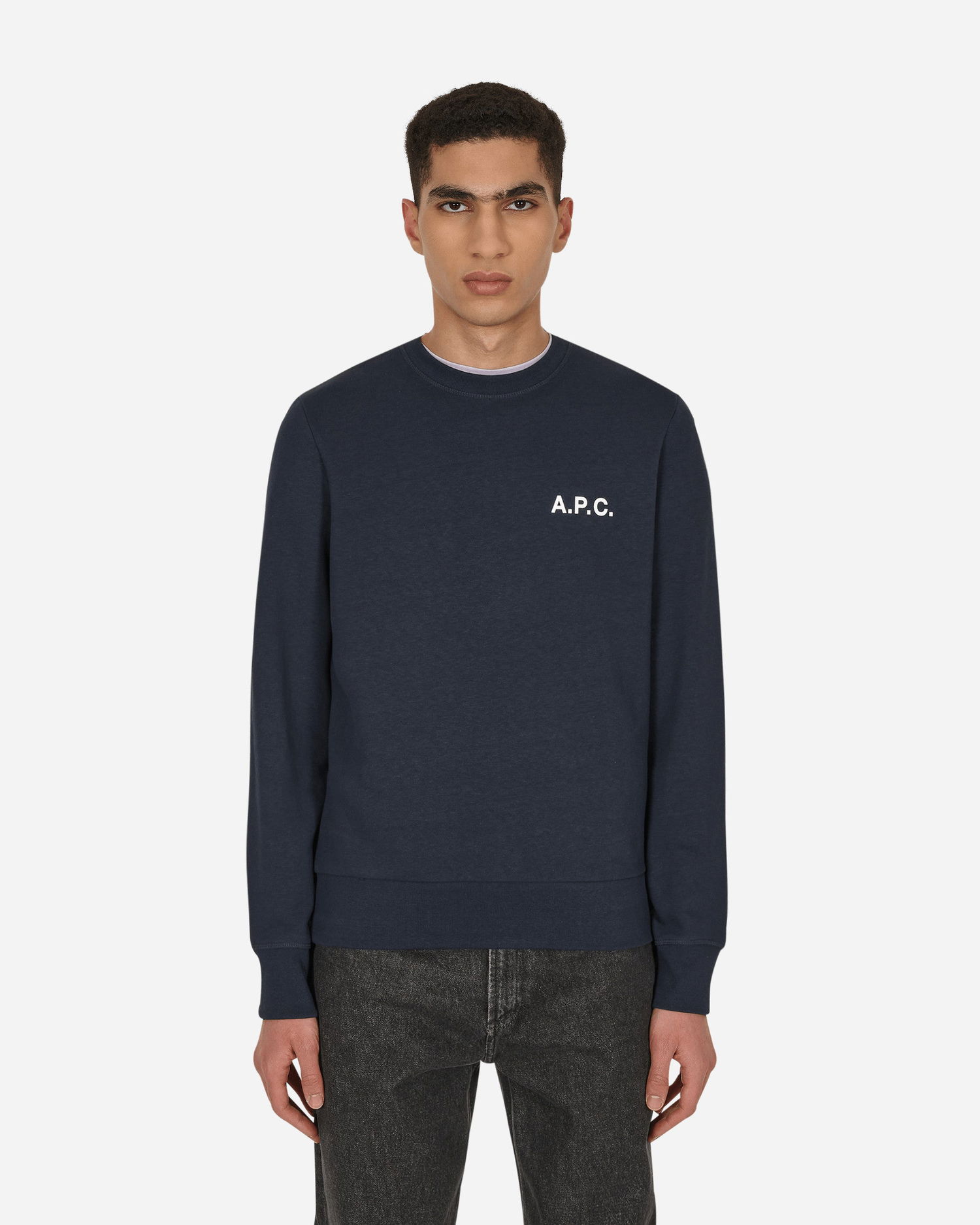 Суитчър A.P.C. Arliss Logo Sweat Тъмно синьо | COETM-H27691-IAK, 0