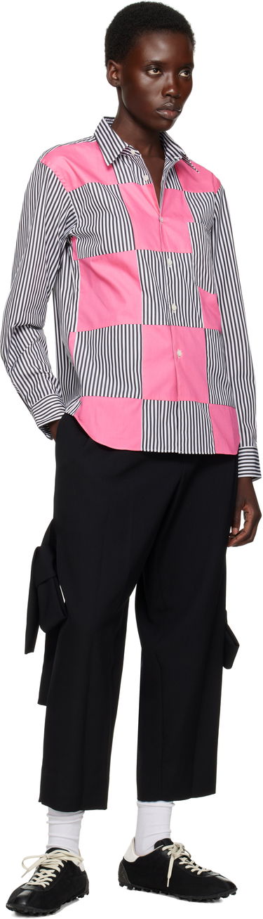 Риза Comme des Garçons Comme des Garçons Homme Plus Broad Stripe and Solid Panel Shirt Розово | PO-B002-051, 3