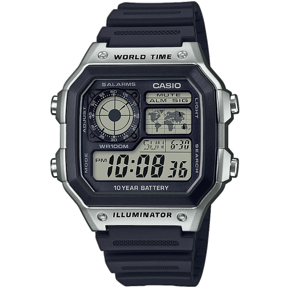 Часовник CASIO Digital World Time Watch with 10 Year Battery Металик | 1200WH-1CVEF, 0