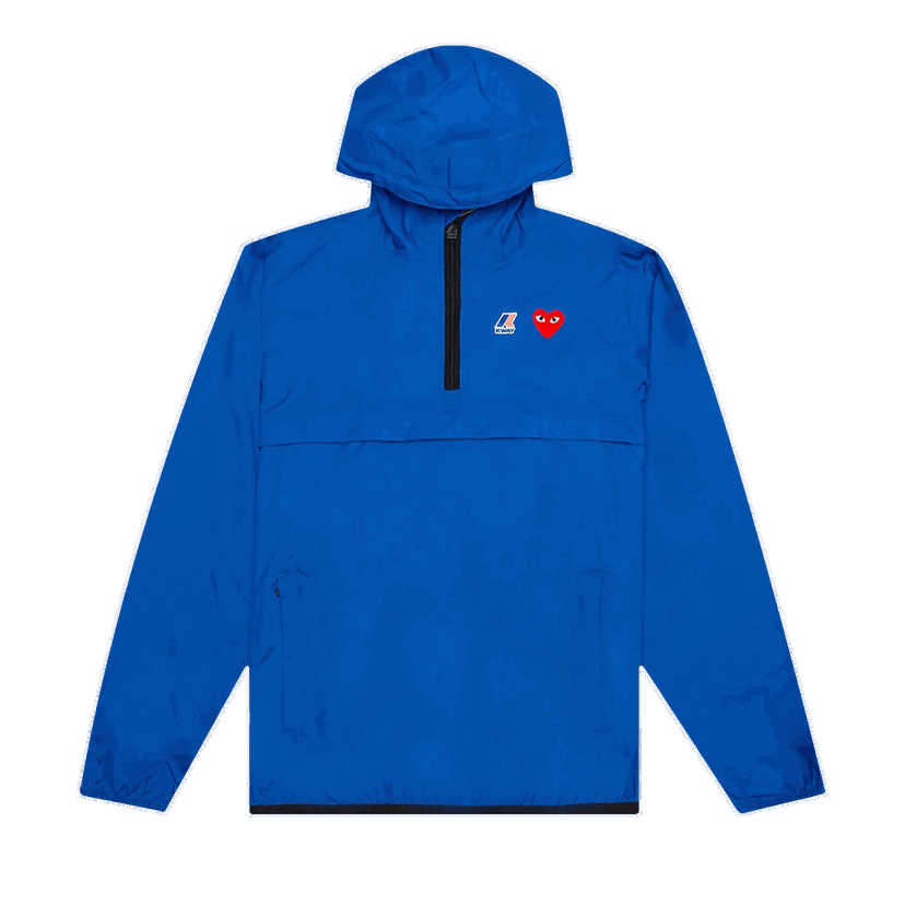 Ветровка Comme des Garçons PLAY x K-Way Half Zip Hooded Jacket Синьо | AZ J502 051 2