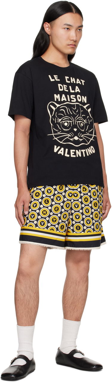 Тениска Valentino Valentino 'Le Chat De La Maison' Cotton T-Shirt Черно | 7V3MG16PB32, 3
