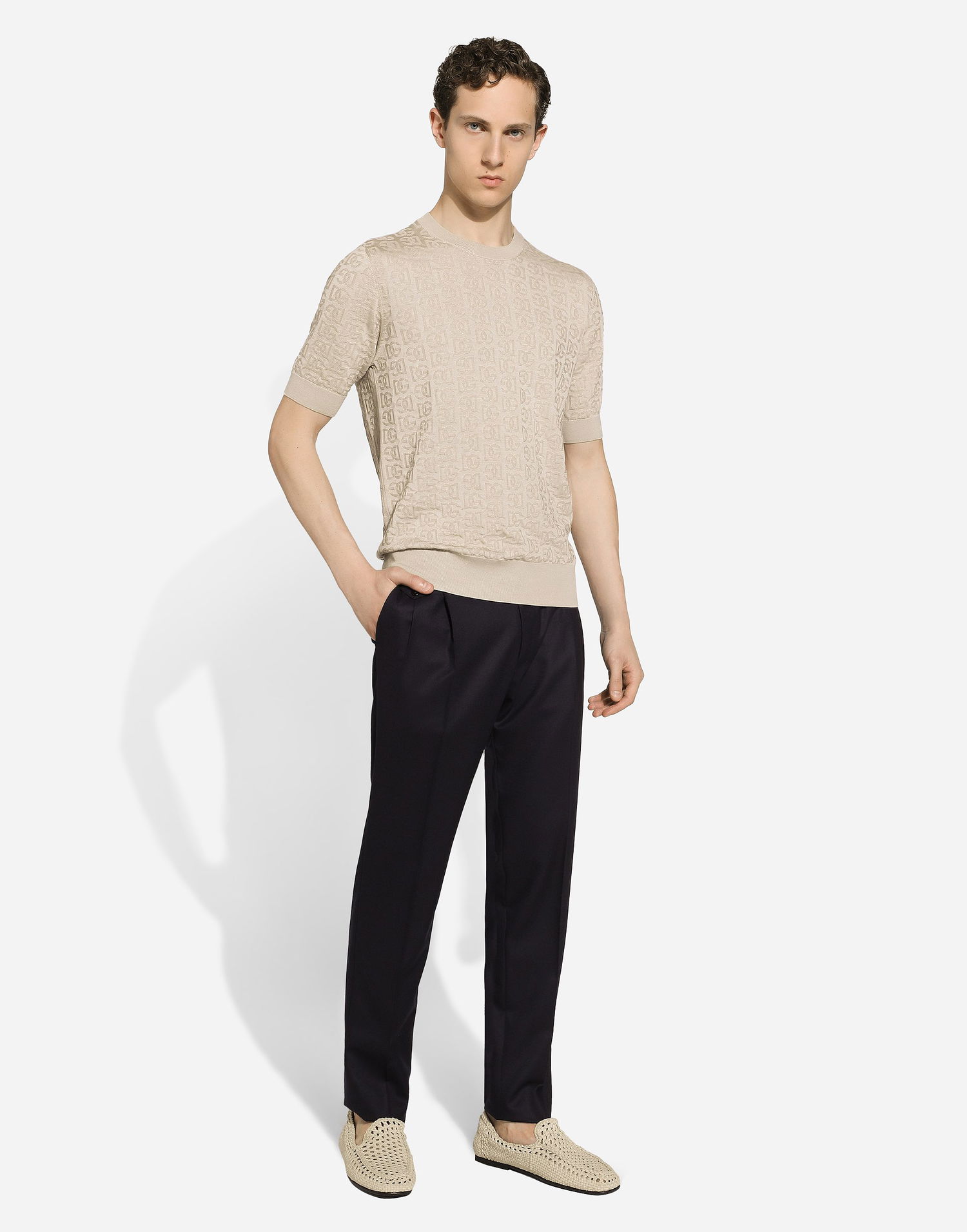 Панталони Dolce & Gabbana Dolce & Gabbana Tailored Flannel Pants 52 Тъмно синьо | GY6UETGI251B0665, 1