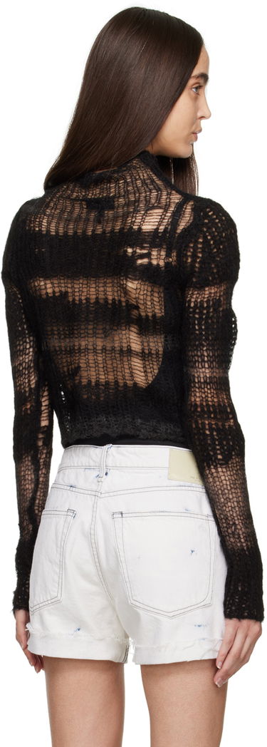 Пуловер rag & bone Lillian Open-Knit Sweater Черно | WAS22FS048FW48, 2