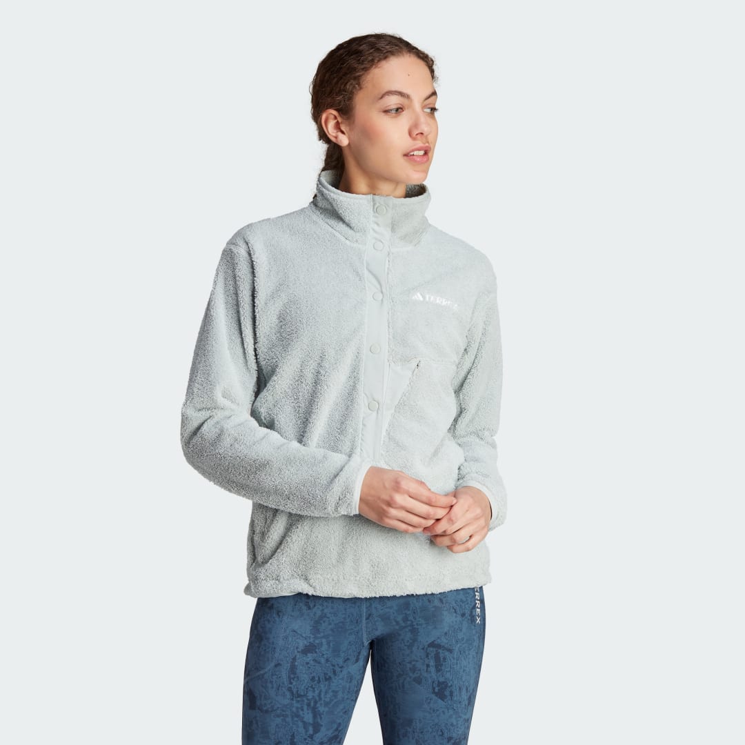 Суитчър adidas Performance Terrex XPLORIC High-Pile-Fleece Pullover Сиво | IB1137, 0