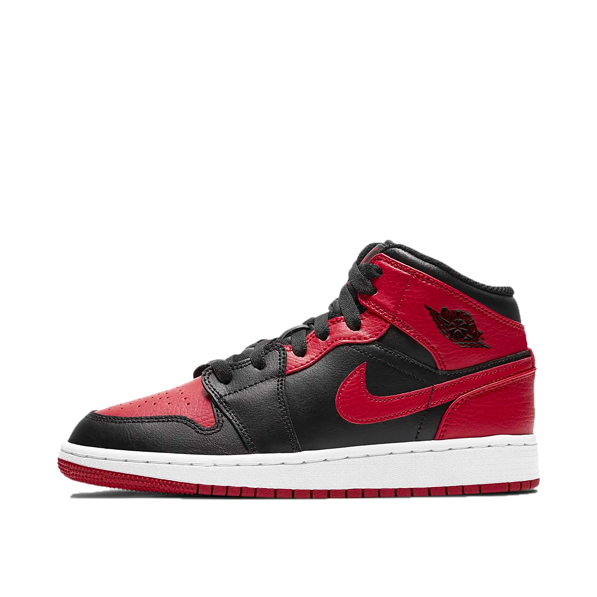 Кецове и обувки Jordan Air Jordan 1 Mid GS "Banned" Червено | 554725-074, 1
