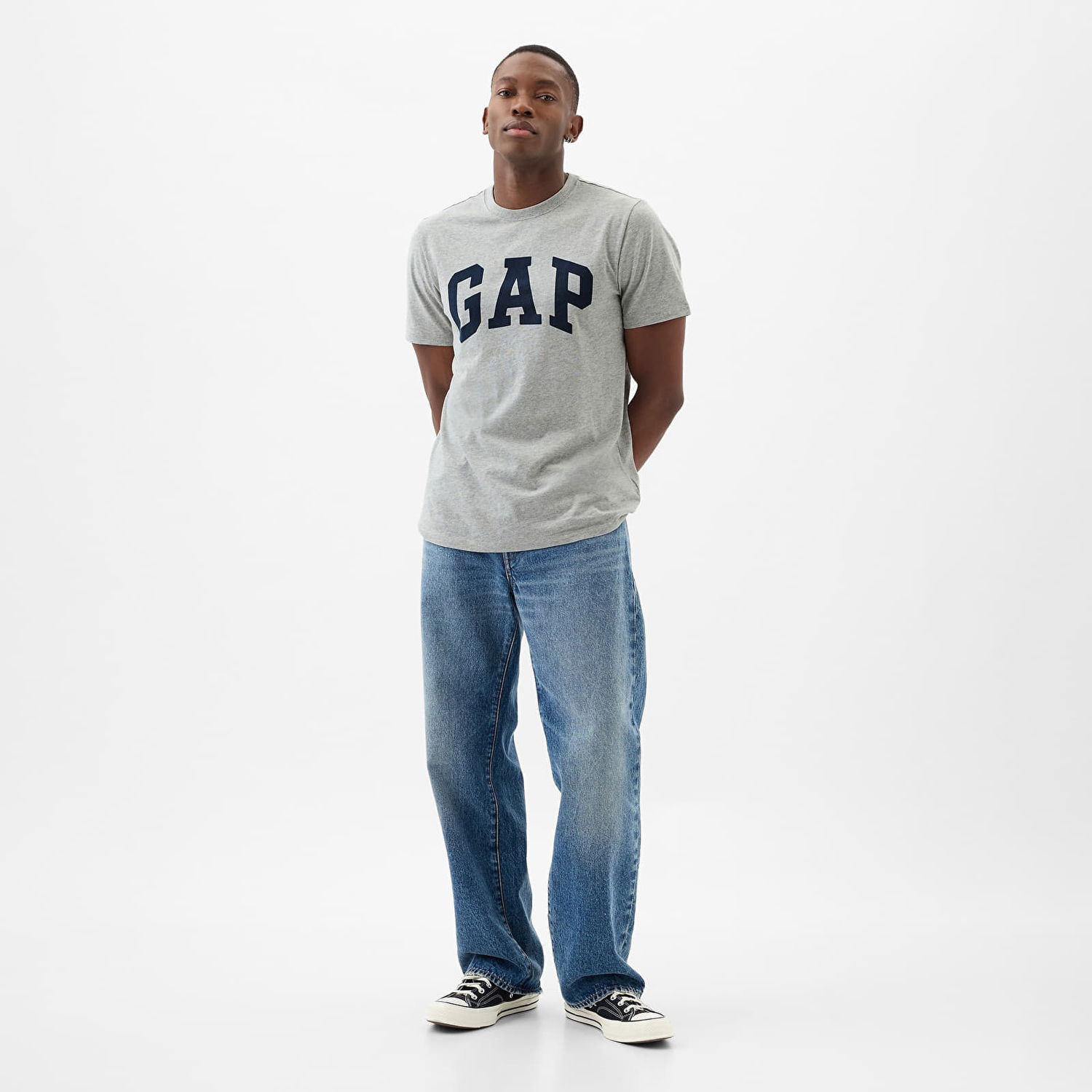 Тениска GAP Basic Logo Tee Heather Grey Сиво | 856659-00, 1