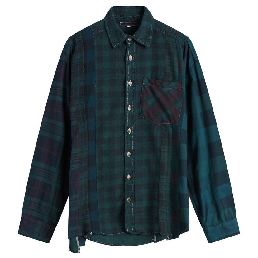 Риза Needles 7 Cuts Over Dye Flannel Shirt Green Зелено | PU353-GRN