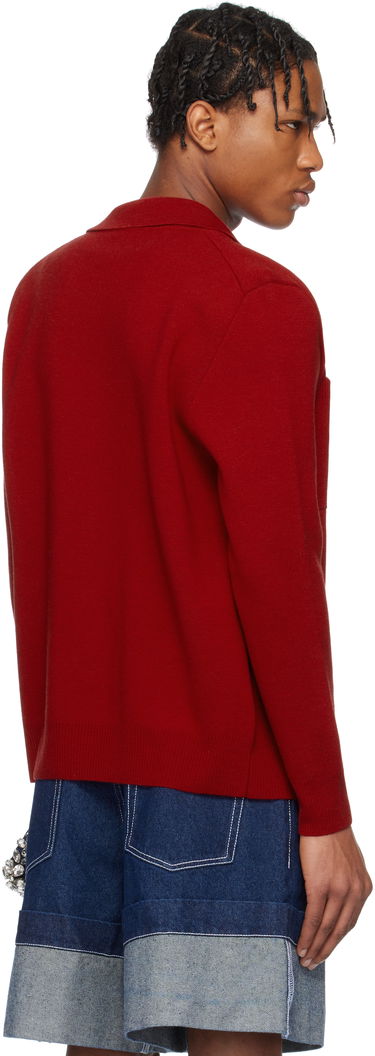 Пуловер Simone Rocha Simone Rocha Knit Workwear Cardigan Червено | VMK11 0646, 2