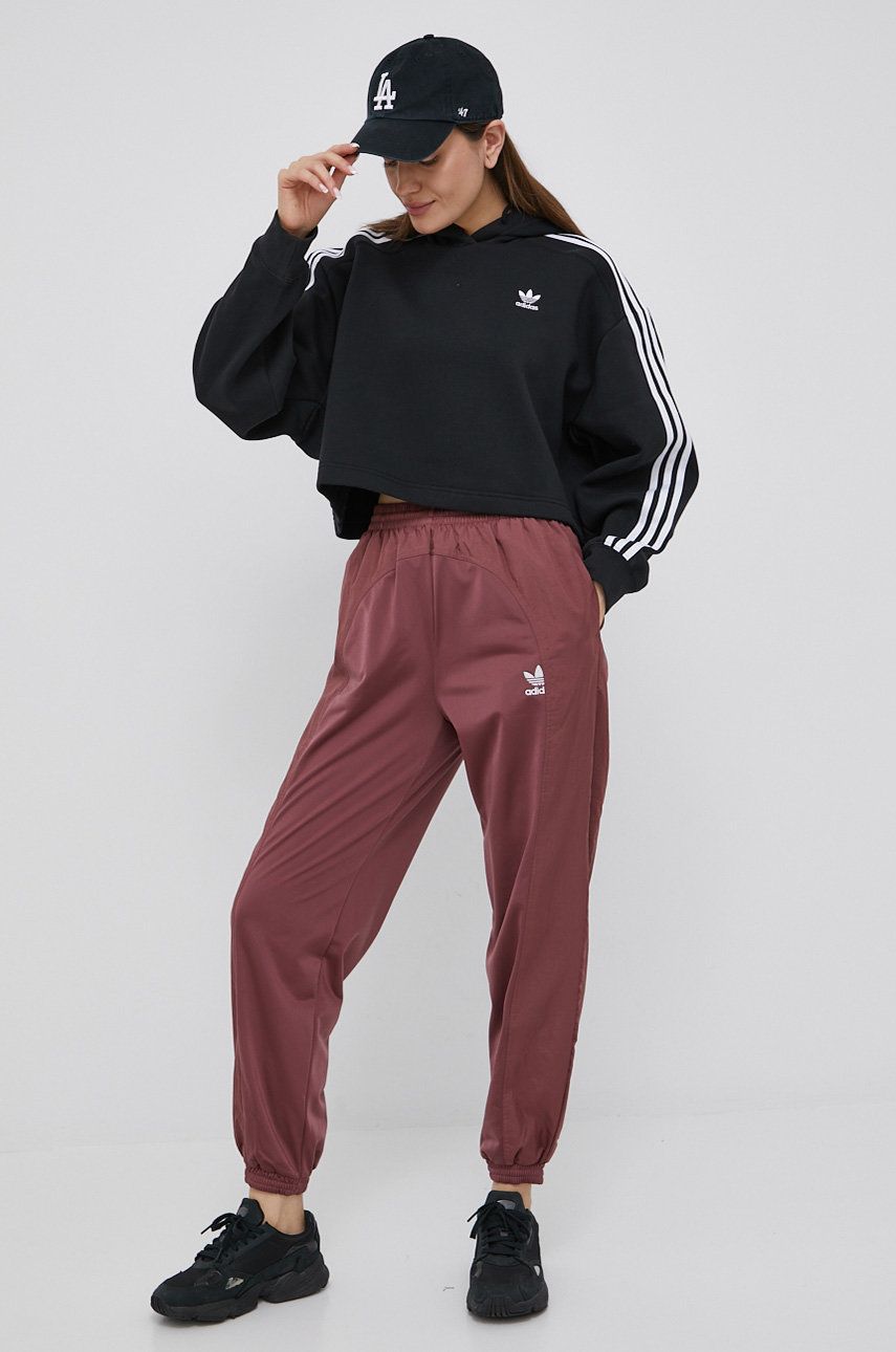 Клинове adidas Originals Adicolor Split Trefoil Бургунди | HC7043, 0