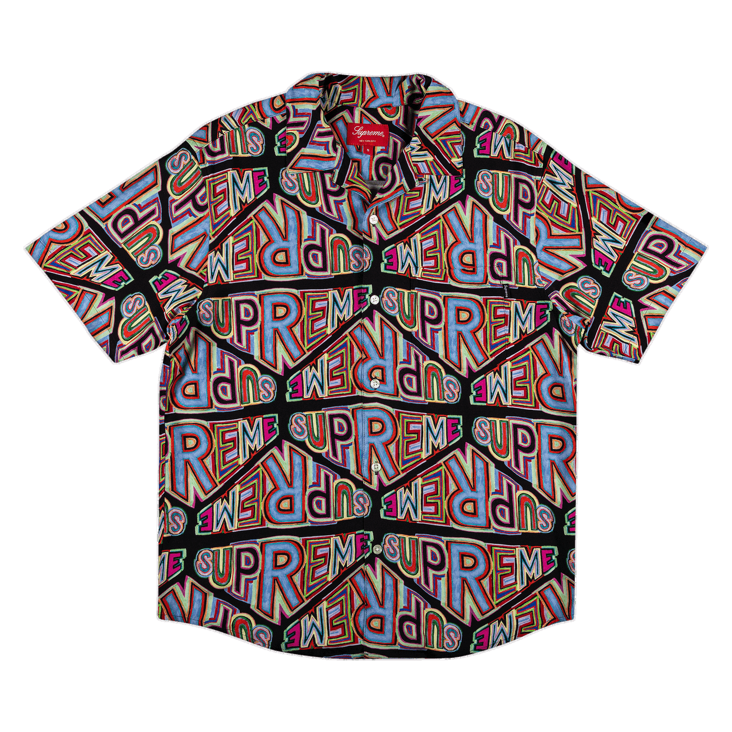 Риза Supreme Perspective Rayon Short-Sleeve Shirt Многоцветен | FW20S25 BLACK, 0