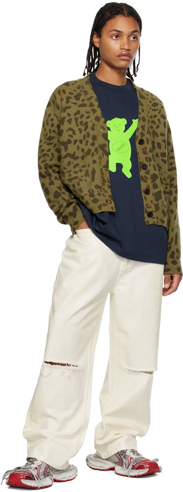 Пуловер We11done We11done Leopard Print Cardigan Зелено | WD-KC3-23-622-U-KK, 3