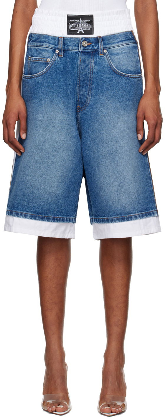 Къси панталони Jean Paul Gaultier Gaultier 'The Trompe-lœil' Denim Shorts Синьо | 24/25-U-SH025I-D013-5701