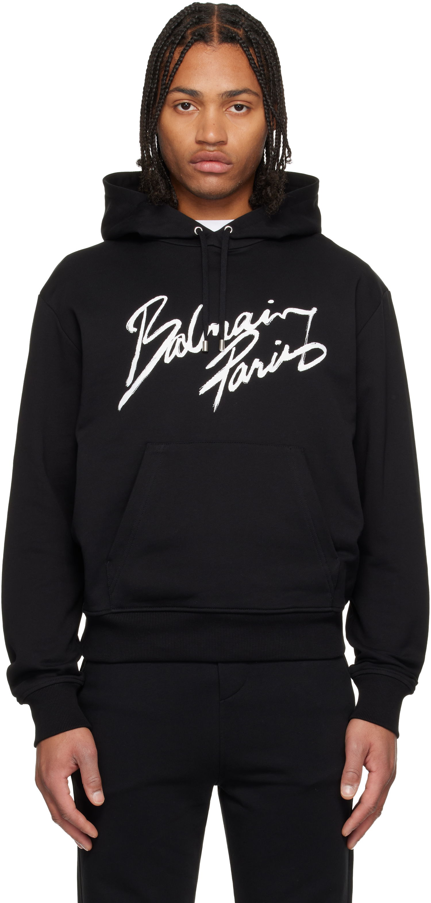 Суитчър Balmain 'Balmain Paris' Writing Hoodie Черно | FH2JR090BD27, 0