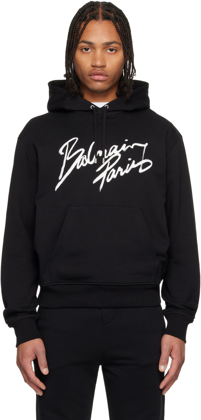 'Balmain Paris' Writing Hoodie