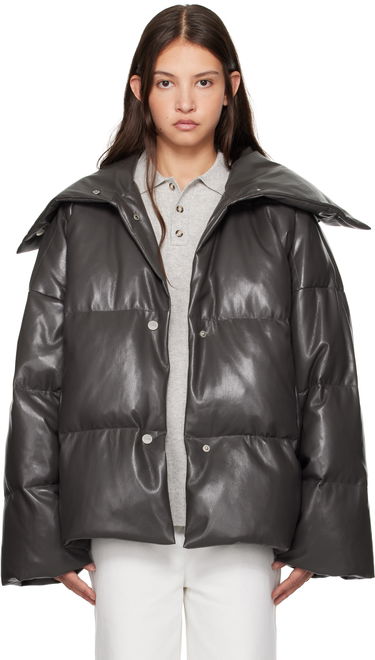 Пухо яке Nanushka Nanushka Alora Down Vegan Leather Jacket Сиво | NW24FWOW31669, 0