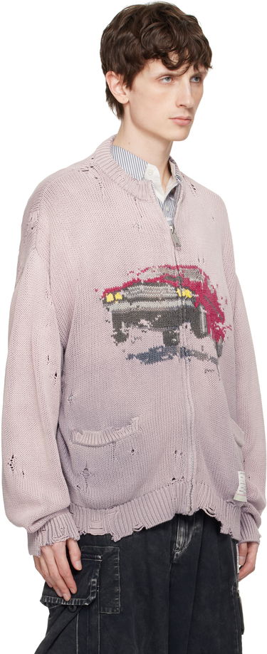 Пуловер Maison MIHARA YASUHIRO Maison MIHARA YASUHIRO Car Jacquard Knit Zip Cardigan Кафяво | A14CD511, 4