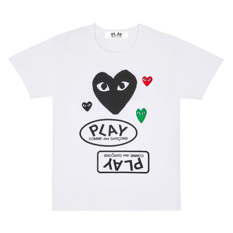 Тениска Comme des Garçons Play Multi Logo Heart T-Shirt Бяло | AZ-T281-051-1