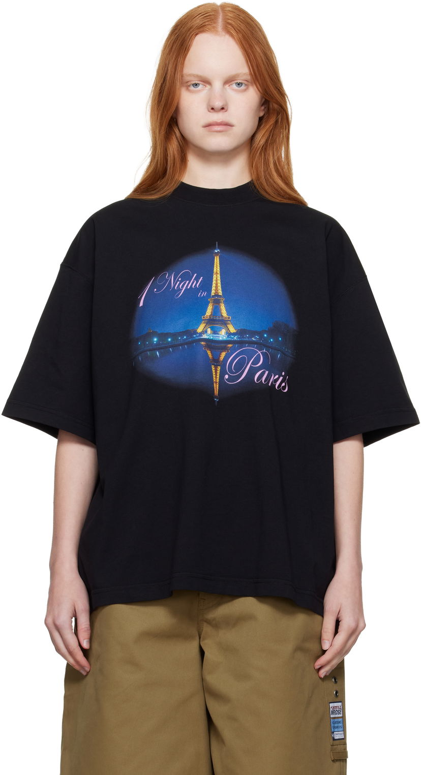 Тениска VETEMENTS VETEMENTS 'Night In Paris' Oversized T-Shirt Черно | UH76TR410B