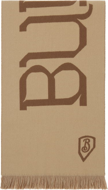 Шал Burberry Burberry Logo Wool Scarf Бежово | 8104500, 0