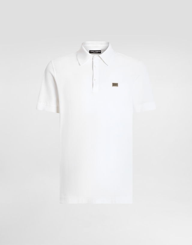 Dolce & Gabbana Cotton Polo Shirt with Metal Logo Tag