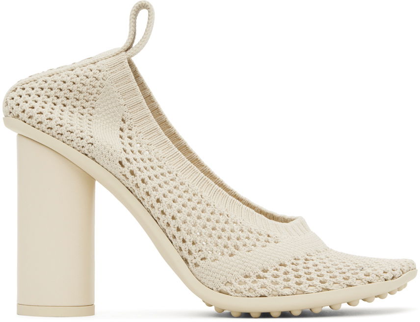 Кецове и обувки Bottega Veneta Knitted Pumps With Heel Бежово | 787056 V3XY0, 0