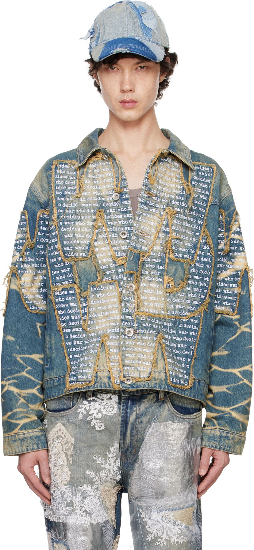 Яке Who Decides War Overlay Denim Jacket Синьо | 1131080009FW24