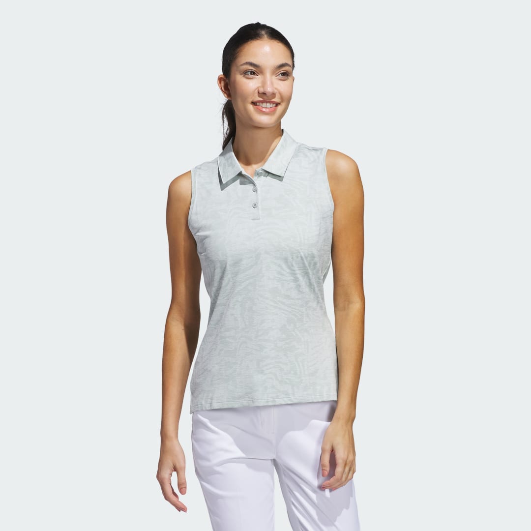 Поло тениска adidas Performance Ultimate365 Jacquard Sleeveless Polo Shirt Зелено | JD2003, 0