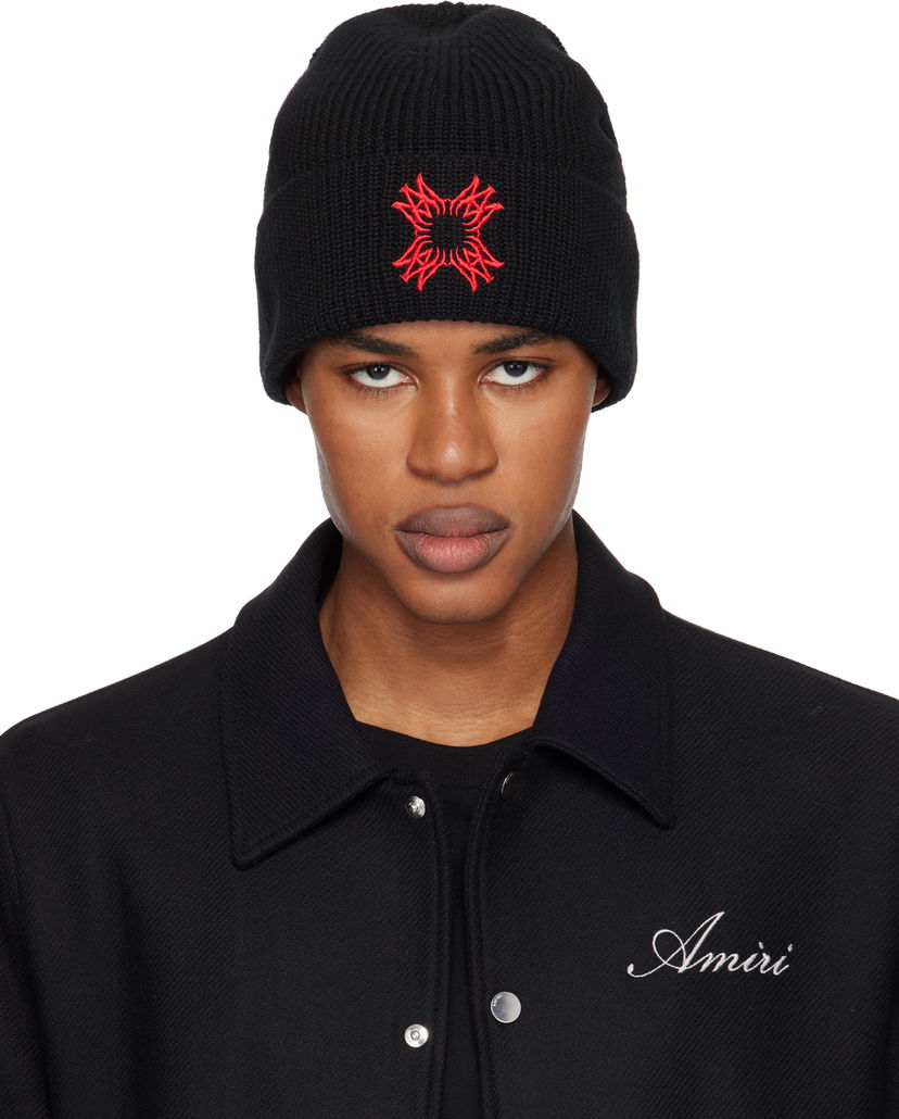 Шапка AMIRI 'MA' Quad Embroidered Beanie Черно | AMHAEA1018