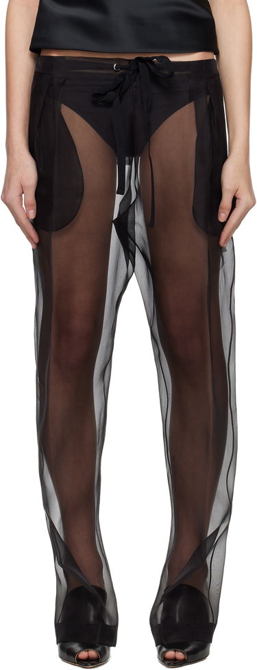 Панталони Khaite KHAITE Trenton Sheer Silk Trousers Черно | 3160343, 0