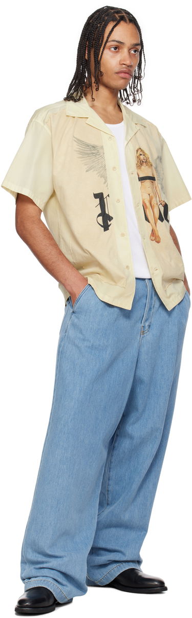 Риза Palm Angels Palm Angels Pin Up Bowling Shirt Жълто | PMGG008S25FAB0010310, 3