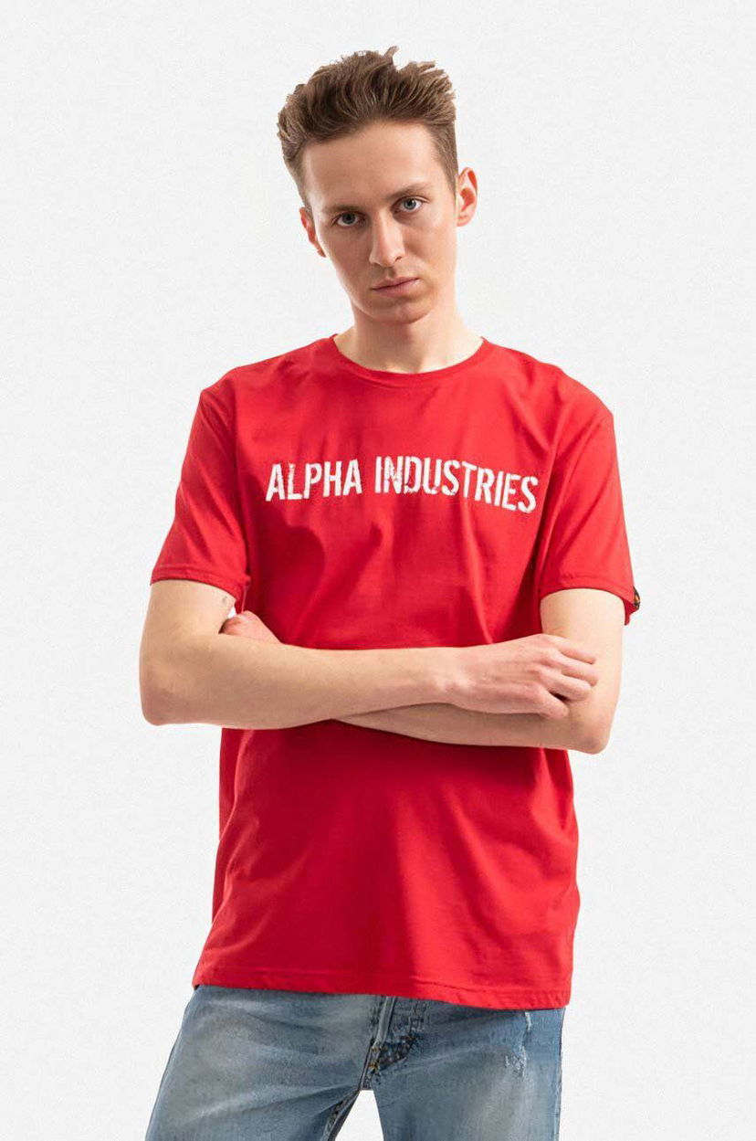 Тениска Alpha Industries T-Shirt With Print Червено | 116512.451