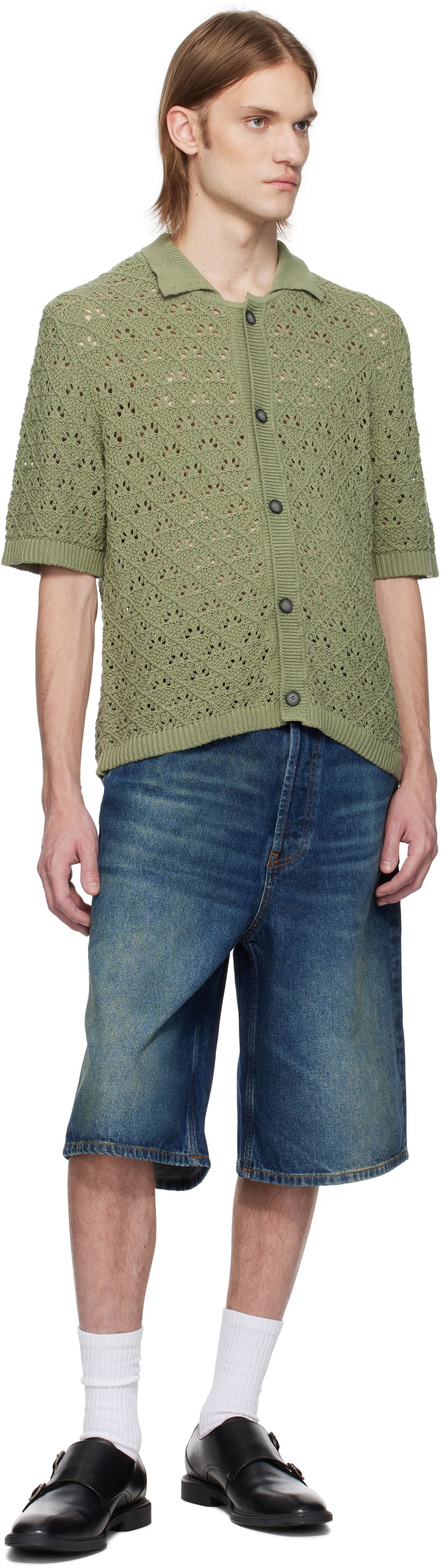 Hugo Logo Patch Denim Shorts, 3