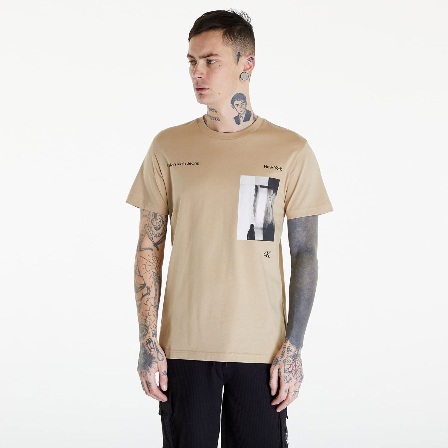 Тениска CALVIN KLEIN Jeans Serenity Multi Graphic Beige Бежово | J30J325930 PF2, 0