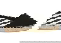 Striped Canvas Espadrilles Black White W