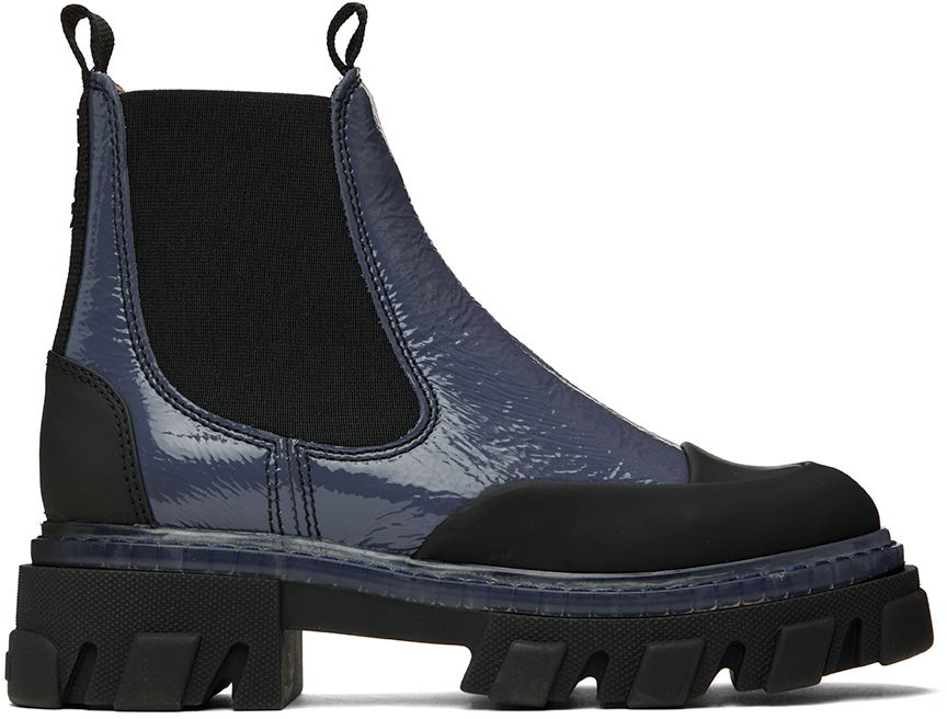 Кецове и обувки GANNI GANNI Cleated Low Chelsea Boots Синьо | S1979, 0