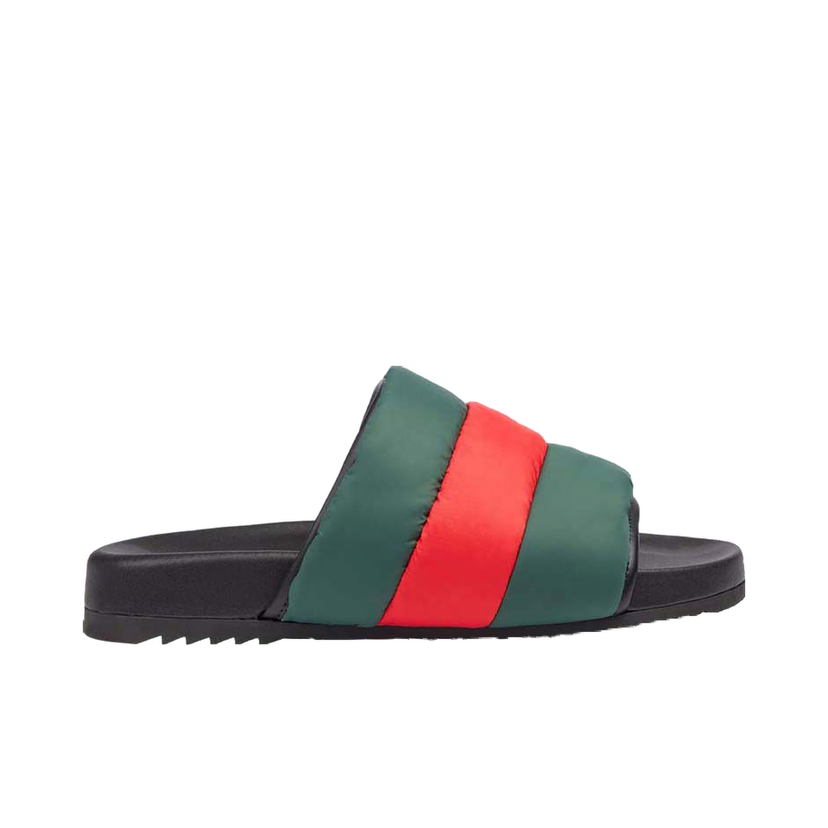 Кецове и обувки Gucci Padded Web Slide Red Green Зелено | 692387 UFR30 3060