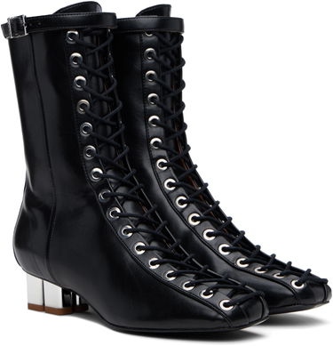 Кецове и обувки GANNI GANNI Oleatex Eyelets Lace-Up Boots Черно | S2967, 3