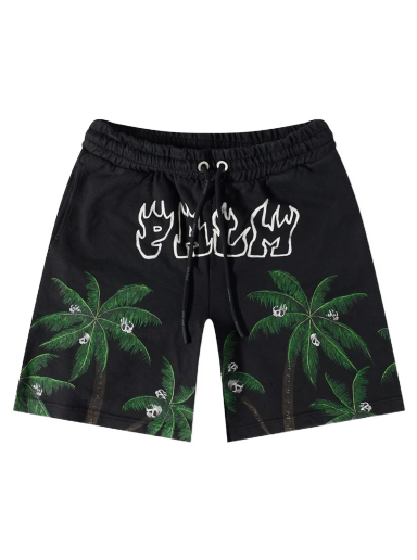 Къси панталони Palm Angels Palms & Skull Vintage Sweat Short Черно | PMCI010S23FLE0041055