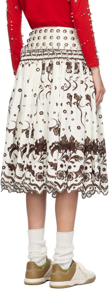 Пола Chopova Lowena Alma Knee Carabiner Midi Skirt Бяло | 3194, 2