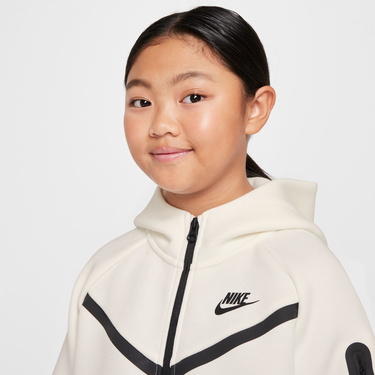 Суитчър Nike Girls' Sportswear Tech Fleece Full-Zip Hoodie Бяло | HV8695-133, 4