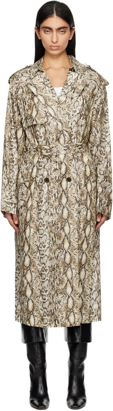 Тренчкот ISABEL MARANT Isabel Marant Freanne Snakeskin Trench Coat Бежово | MA0410FA-C1C01I, 0
