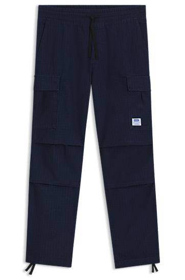 Карго панталони BOSS Relaxed-Fit Ripstop Cargo Trousers Тъмно синьо | 50552121