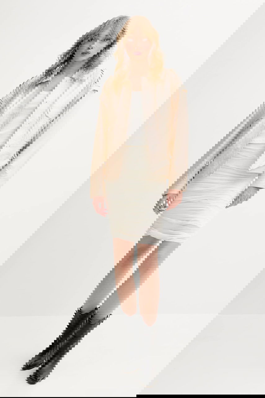 Пола Maison Margiela MM6 Maison Margiela Ruched Mini Skirt Бежово | S62DA0037.S24423.962, 1