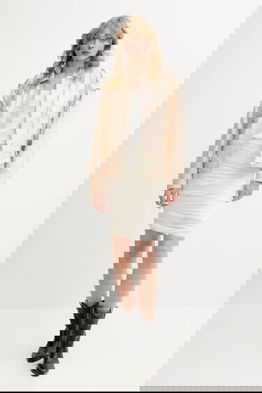 Пола Maison Margiela MM6 Maison Margiela Ruched Mini Skirt Бежово | S62DA0037.S24423.962, 1