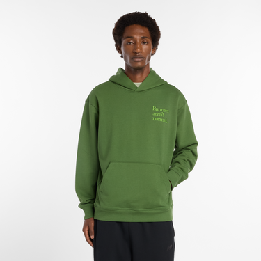 Суитчър New Balance Hoodie with 'Runners aren't normal' Slogan Зелено | NBMT53918DAE, 0
