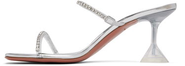 Аксесоари Amina Muaddi Amina Muaddi Gilda Glass Slipper 70 Heeled Sandals Металик | GILDA GLASS SLIPPER 70 PVC, 2