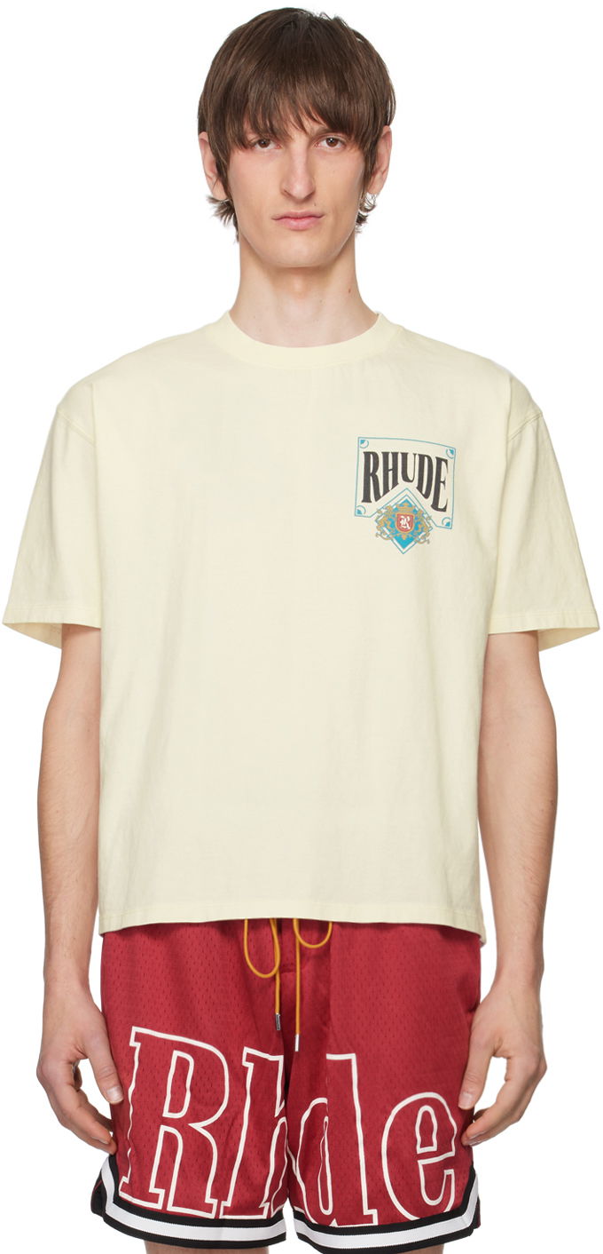 Тениска Rhude Card T-Shirt Бежово | RHSS24TT25012611