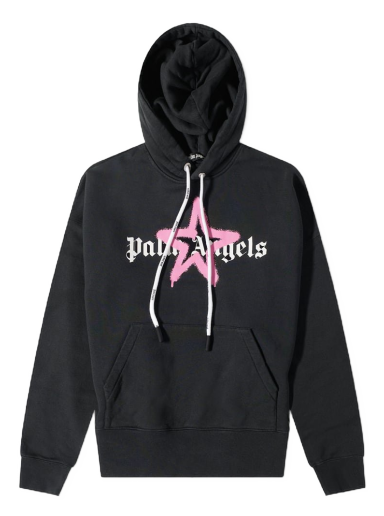 Суитчър Palm Angels Star Sprayed Logo Popover Hoody Черно | PMBB058C99FLE0071030