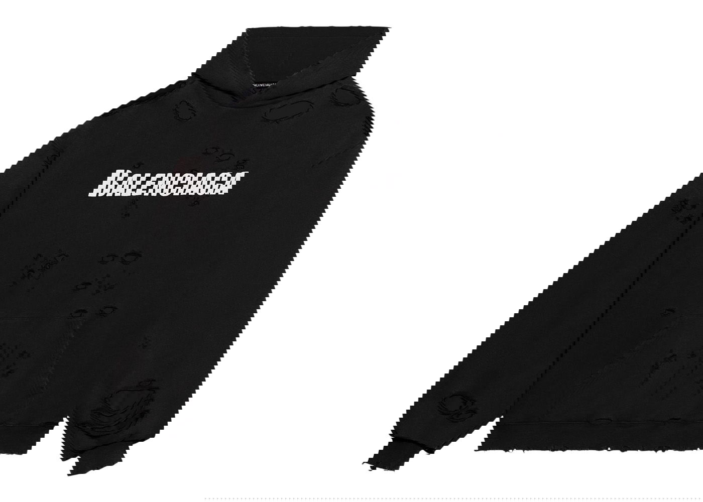 Суитчър Balenciaga Caps Destroyed Oversize Fit Hoodie Черно | 659403TKVB61093, 0