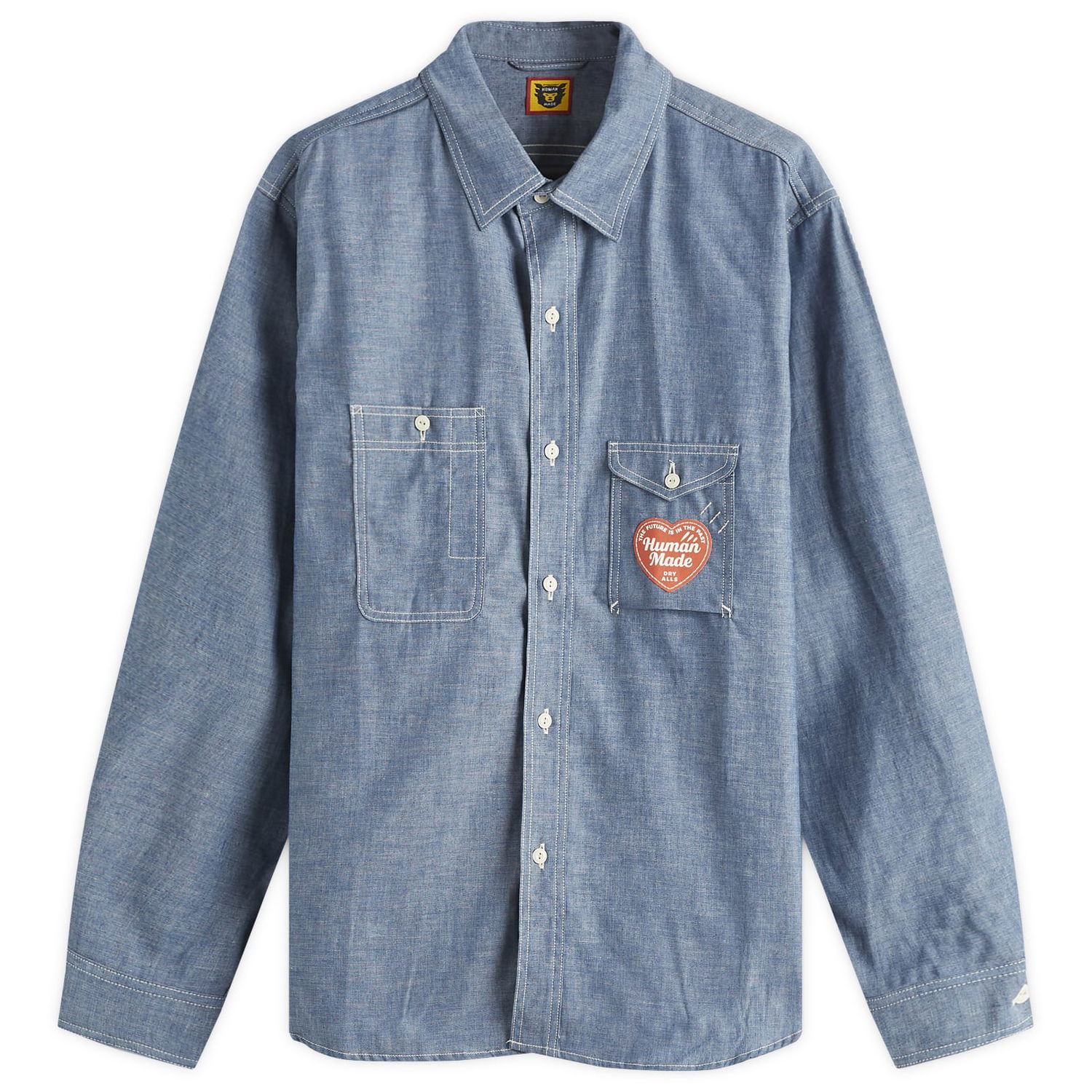Риза Human Made Chambray Work Shirt Size Medium Синьо | HM28SH004-BL, 1